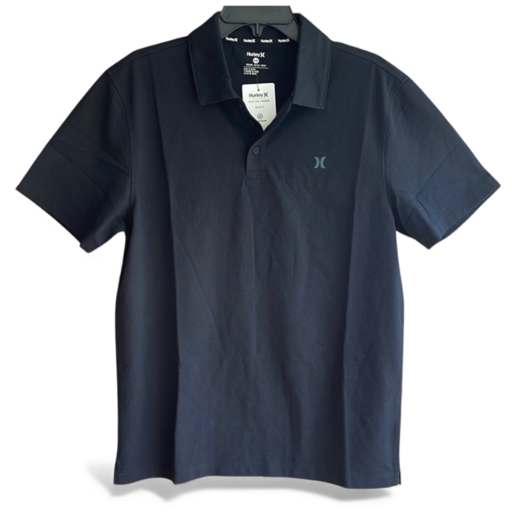 NWT Men's Hurley Performance Essential Polo, Black, Size Medium